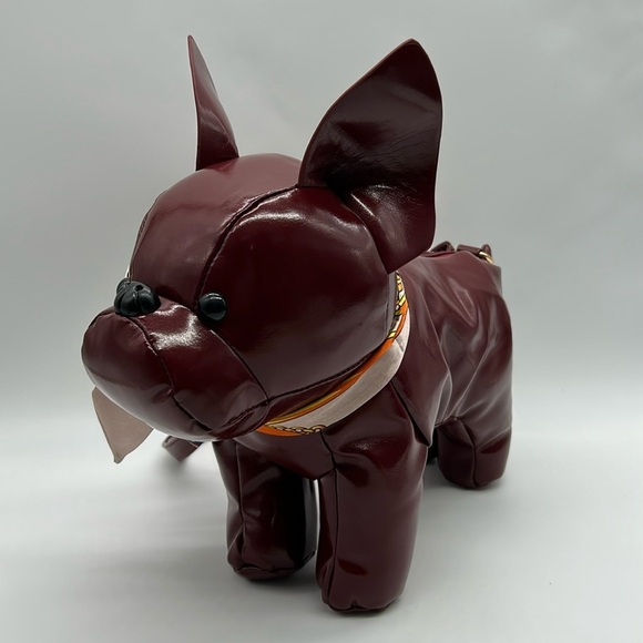 2336- Dog Lovers Burgundy Crossbody Vegan Bag NWT - Picture 3 of 8